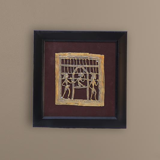 Brass Tribal Figurines Wall Art