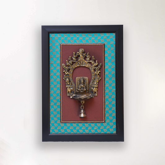 Brass Lord Lakshmi Hanging Diya Fiber Wall Frame