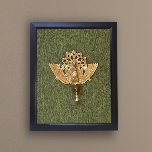 Brass Peacock Wall Frame with Bell