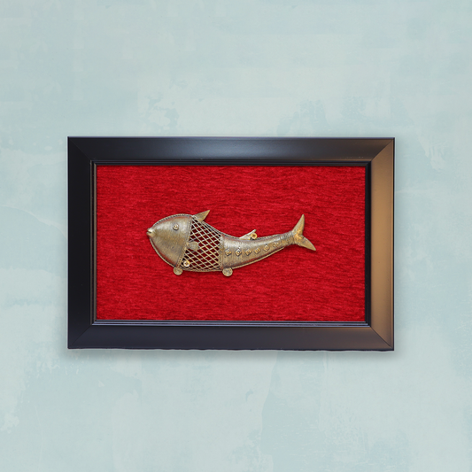 Brass Fish Wall Art in a Stunning Frame