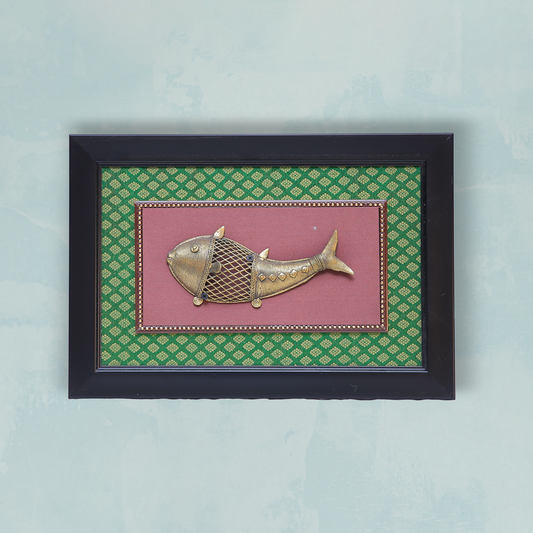 Brass Fish Wall Art in a Stunning Frame