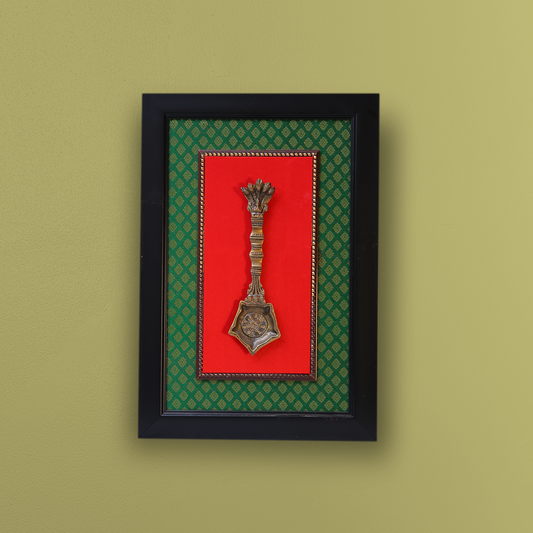 Brass Kapoor Aarti Spoon with Sheshnag Wall Art"