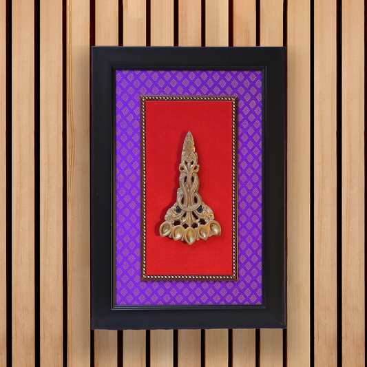 Brass Kapoor Aarti Spoon in Fiber Frame Wall Décor