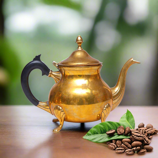 Brass Tea kettle Horn Handle