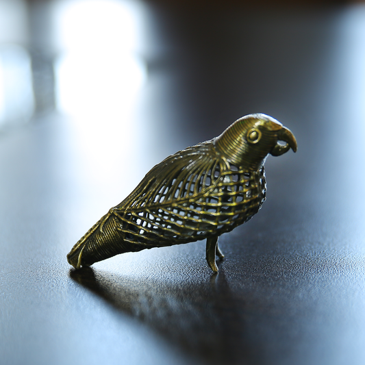 Handmade Brass Parrot Idol Statue Figurine Sculpture