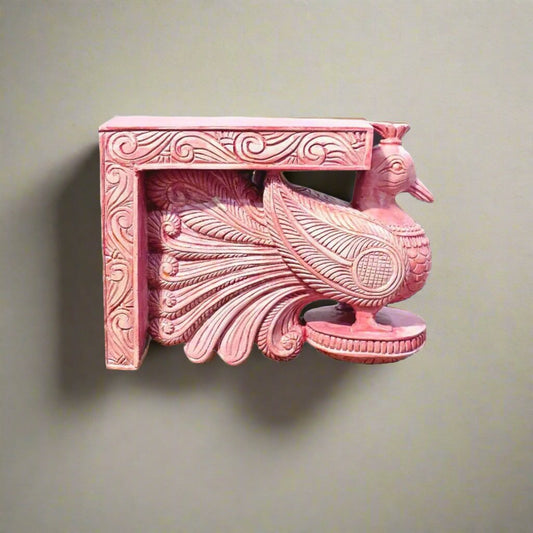 Handcrafted Wooden Peacock Bracket